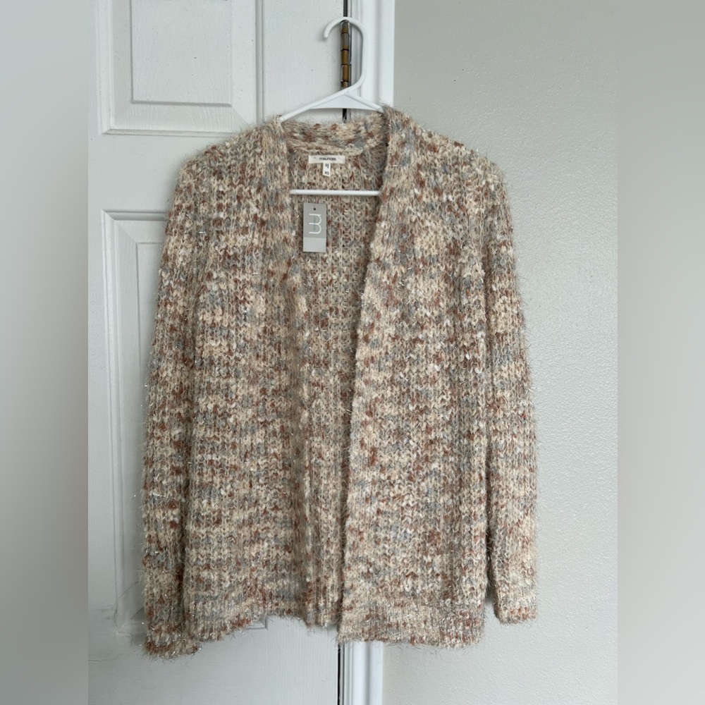 Maurices Chunky Knit Multicolor Eyelash Knit Sparkle Cardigan Layering NWT